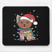 Yorkie Dogs Tree-kersttrui met borstvoeding Dier Muismat (Voorkant)