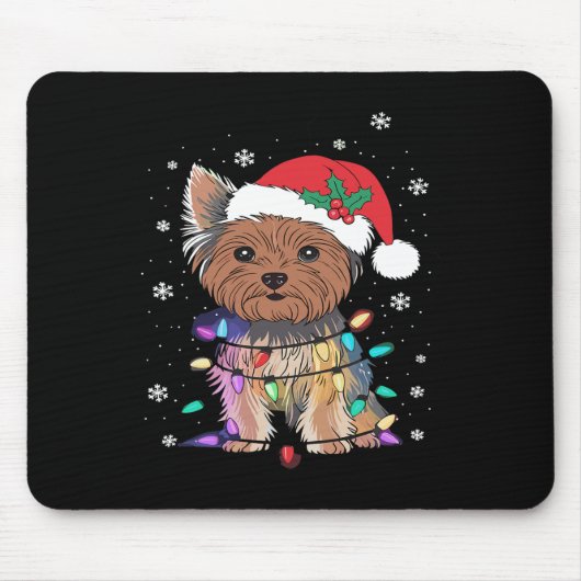 Yorkie Dogs Tree-kersttrui met borstvoeding Dier Muismat (Voorkant)