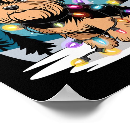 Yorkie Dogs Tree-kersttrui met borstvoeding Dier Poster (Hoek)