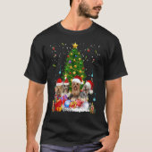 Yorkie Dogs Tree-kersttrui met borstvoeding Dier T-shirt (Voorkant)