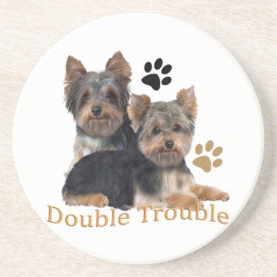Yorkie Double Trouble Onderzetter