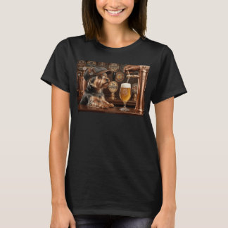 Yorkie Drinkt Bier Grappige Honden Meme T-Shirt