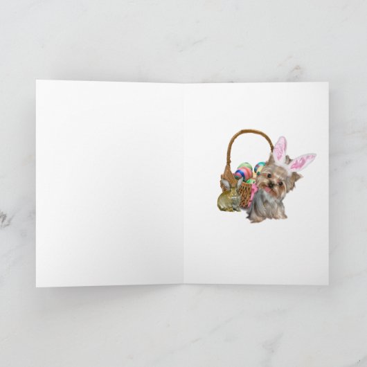 Yorkie Easter Egg Hunt Kaarten (Binnen)