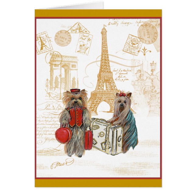 Yorkie Eiffel Tower Paris (Voorkant)