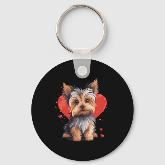Yorkie-eigenaar Moeder Vader Yorkshire Terrier Hon Sleutelhanger (Voorkant)