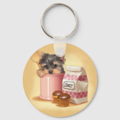 Yorkie en chocolade cupcakes sleutelhanger (Voorkant)