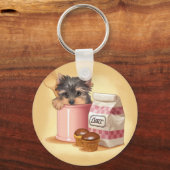 Yorkie en chocolade cupcakes sleutelhanger (Voorkant)