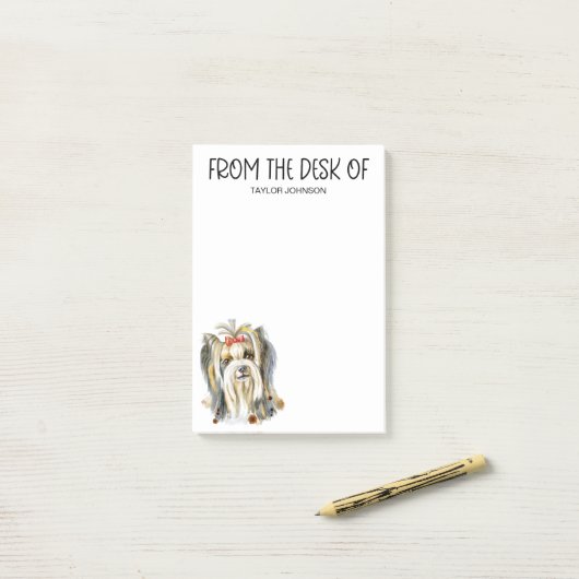 Yorkie-fan Post-it® Notes (Op bureau)