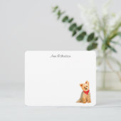 Yorkie flat bedankkaart (Staand voorkant)