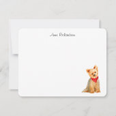 Yorkie flat bedankkaart (Voorkant)