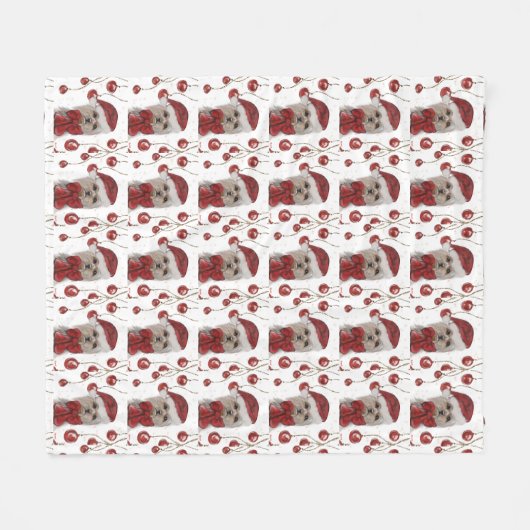 Yorkie  fleece deken (Voorkant (Horizontaal))