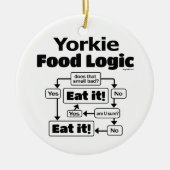 Yorkie Food Logic Keramisch Ornament (Voorkant)