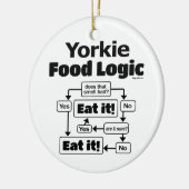 Yorkie Food Logic Keramisch Ornament (Links)