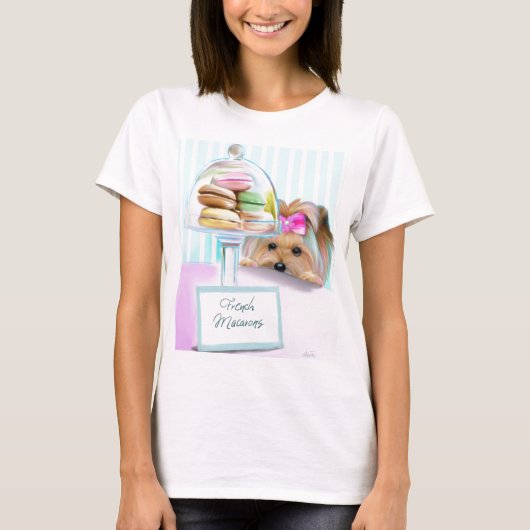 Yorkie French Macarons T-shirt (Voorkant)