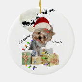 Yorkie gelooft in Santa Ornament (Achterkant)