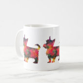 Yorkie Geometric Pattern Silhouette Multi Koffiemok (Voorkant links)