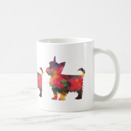 Yorkie Geometric Pattern Silhouette Multi Koffiemok