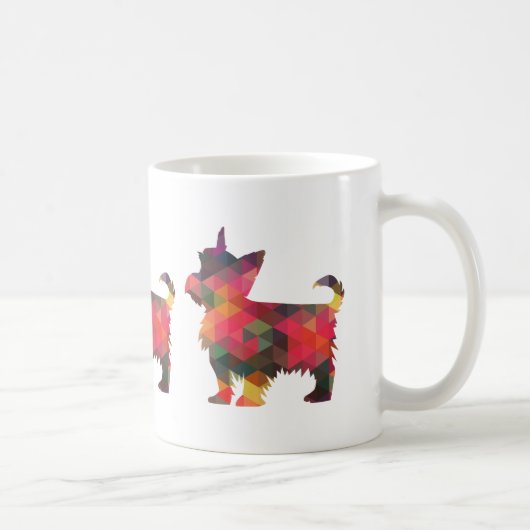 Yorkie Geometric Pattern Silhouette Multi Koffiemok (Rechts)