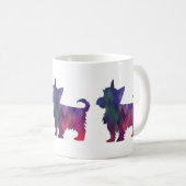 Yorkie Geometric Pattern Silhouette Paars Koffiemok (Voorkant rechts)