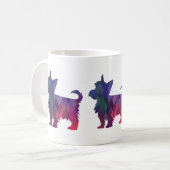 Yorkie Geometric Pattern Silhouette Paars Koffiemok (Voorkant links)