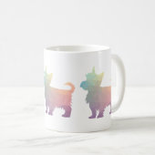 Yorkie Geometric Pattern Silhouette Pastel Koffiemok (Voorkant rechts)