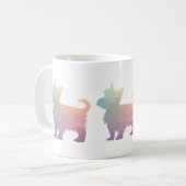 Yorkie Geometric Pattern Silhouette Pastel Koffiemok (Voorkant links)