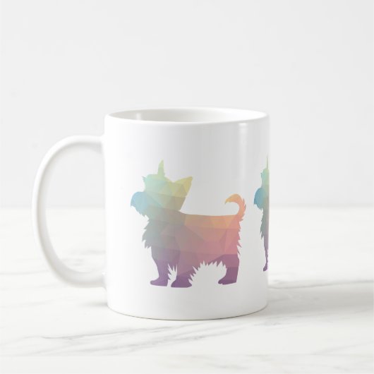 Yorkie Geometric Pattern Silhouette Pastel Koffiemok (Links)
