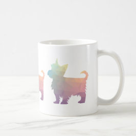 Yorkie Geometric Pattern Silhouette Pastel Koffiemok