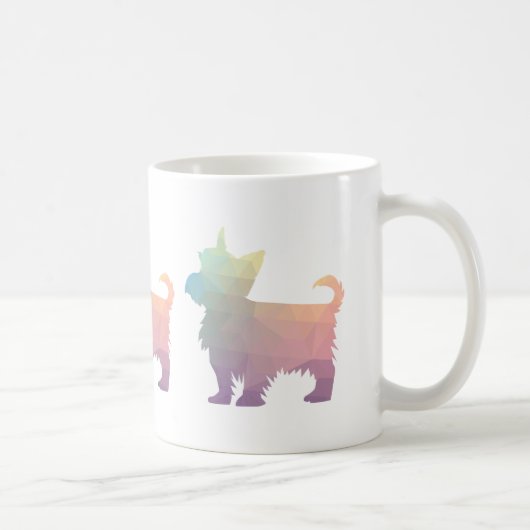 Yorkie Geometric Pattern Silhouette Pastel Koffiemok (Rechts)