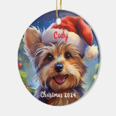 Yorkie gepersonaliseerde kerst ornament (Links)