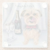 Yorkie Glass Coaster Glazen Onderzetter (Achterkant)