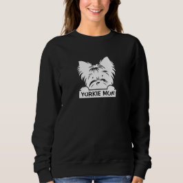Yorkie gluurt Zwarte Silhouet Yorkie Moeder Trui