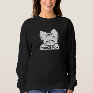 Yorkie gluurt Zwarte Silhouet Yorkie Moeder Trui
