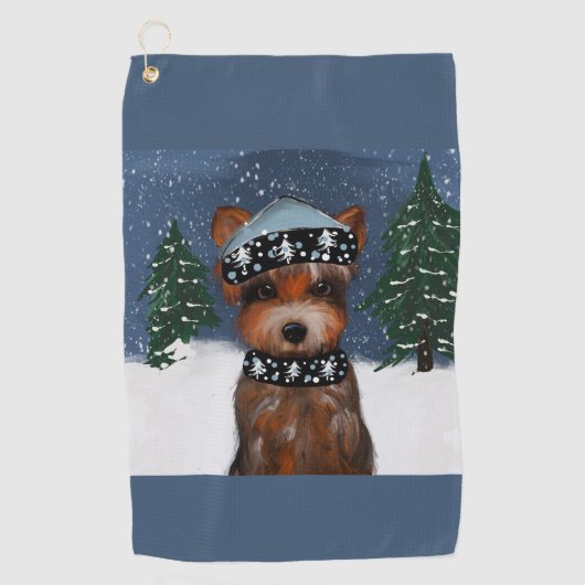Yorkie golfhanddoek (Voorkant)