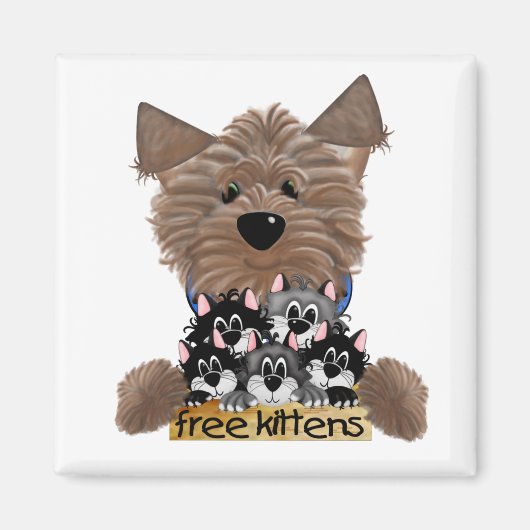 Yorkie gratis kittens magneet (Voorkant)
