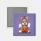 Yorkie Halloween Angel Magnet (Voorkant / Achterkant)