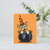 Yorkie Halloween Good Witch Off-Leash Art™ Briefkaart (Staand voorkant)