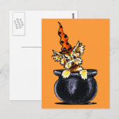 Yorkie Halloween Good Witch Off-Leash Art™ Briefkaart (Voorkant / Achterkant)