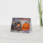 Yorkie Halloween Notecard Kaart (Voorkant)