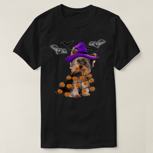 Yorkie Halloween Pumpkin T-shirt (Design voorkant)