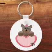 Yorkie-hart Sleutelhanger (Voorkant)