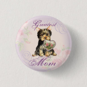 Yorkie Heart mama Ronde Button 3,2 Cm