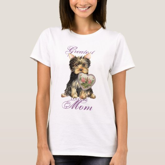 Yorkie Heart mama T-shirt (Voorkant)