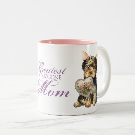 Yorkie Heart mama Tweekleurige Koffiemok (Voorkant rechts)