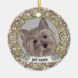 Yorkie-herinneringsornament Keramisch Ornament