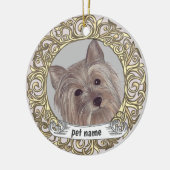 Yorkie-herinneringsornament Keramisch Ornament (Links)