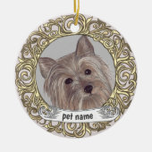 Yorkie-herinneringssieraad Keramisch Ornament (Voorkant)