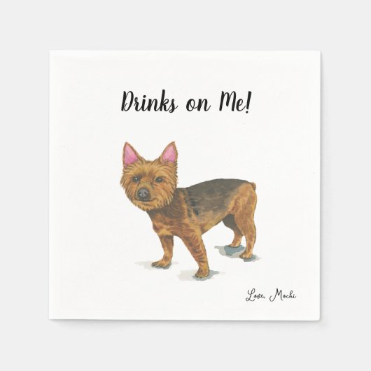 Yorkie hond cocktail servetten (Voorkant)