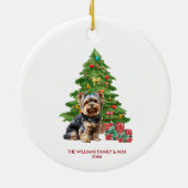 Yorkie hond gepersonaliseerde kerst keramisch ornament (Achterkant)