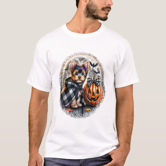 Yorkie Hond Halloween T-shirt (Voorkant)